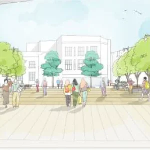 Great Yarmouth market redevelopment from Yarmouth Business Centre